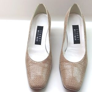 Stuart weitzman neutral block heel pumps